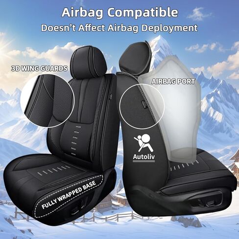 Seat Covers Fit for VW/Volkswagen Jetta 2007-2025: Full Set Faux Leather Seat Covers, Waterproof Automotive Seat Cushion, Seat Protector for Car (5 Seats, Black) in Kuwait