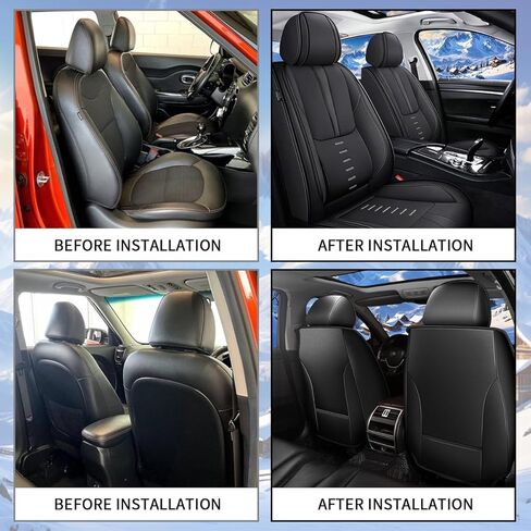 Seat Covers Fit for VW/Volkswagen Jetta 2007-2025: Full Set Faux Leather Seat Covers, Waterproof Automotive Seat Cushion, Seat Protector for Car (5 Seats, Black) in Kuwait