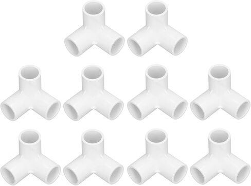 Plastic Tee Fittings 3 Way Pipe Fittings 10PCS 3 Way Pipe Fittings PVC Plastic Right Angle Tee Corner Connector 20mm Inner Diameter (White) in Saudi Arabia