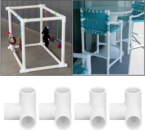 Plastic Tee Fittings 3 Way Pipe Fittings 10PCS 3 Way Pipe Fittings PVC Plastic Right Angle Tee Corner Connector 20mm Inner Diameter (White) in Saudi Arabia