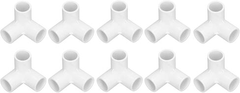 Plastic Tee Fittings 3 Way Pipe Fittings 10PCS 3 Way Pipe Fittings PVC Plastic Right Angle Tee Corner Connector 20mm Inner Diameter (White) in Saudi Arabia