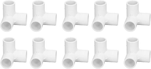 Plastic Tee Fittings 3 Way Pipe Fittings 10PCS 3 Way Pipe Fittings PVC Plastic Right Angle Tee Corner Connector 20mm Inner Diameter (White) in Saudi Arabia