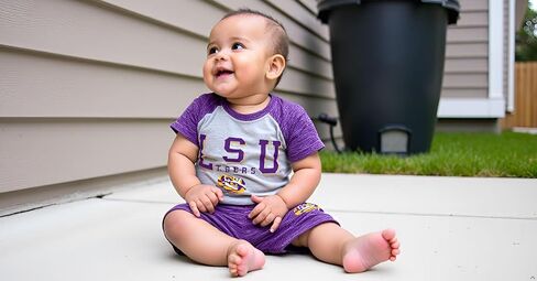 ملابس Wes and Willy Baby College Sports Fan Supe One Piece Snap Pack و Short Set نمط خيوط غائم in Kuwait