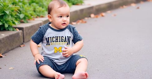 ملابس Wes and Willy Baby College Sports Fan Supe One Piece Snap Pack و Short Set نمط خيوط غائم in Kuwait