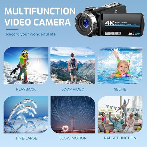 سعة 3.0 بوصة شاشة IPS 4K مسجل كاميرا Vlogging مع غطاء العدسة in Kuwait