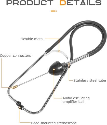 Car Mechanic Stethoscope, Automotive Diagnostic Tool, Engine Diagnostic Sensitive Hearing Tool, Fit for Cars, Trucks, RVs (1PCS) in Saudi Arabia