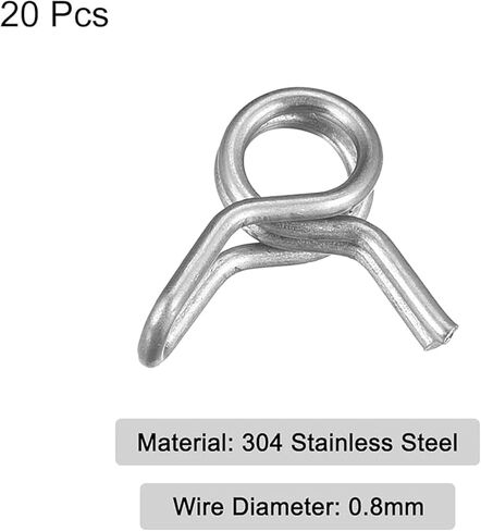 Clamp Assortment Kit DIY Double Wire Spring Hose Clamp 20pcs 304 Stainless Steel 4mm Inner Dia Fit 4.5mm-4.8mm OD Hose Fuel Line Silicone Tube Spring Clips(13mm)(3.5mm) in Saudi Arabia