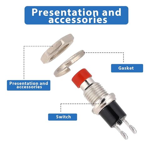 12 PCS 7mm Momentary Switch 12V Prewired Momentary Push Button Switch Normally Open Micro Push Button 3A 220V Spst Nomal Open on Off 2 Pin in Saudi Arabia