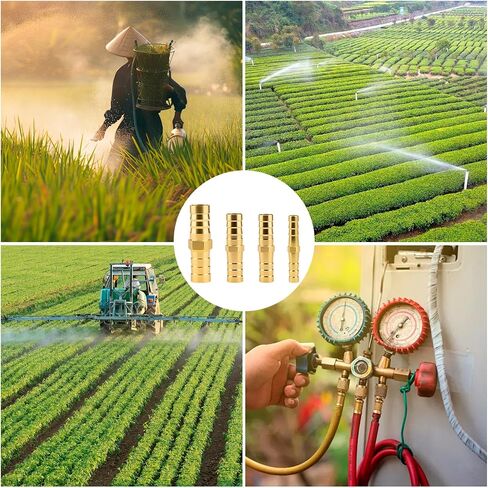 12PCS Brass Hose Barb Fitting, 1/4" 5/16" 3/8" 1/2" (6 mm/8 mm/10 mm/12 mm) Metals Splicer Mender for Hoses Fittings, Barbs Hose Union Fuel Gas Water Air Adapter Barb Fittings for Air/Fuel in Saudi Arabia