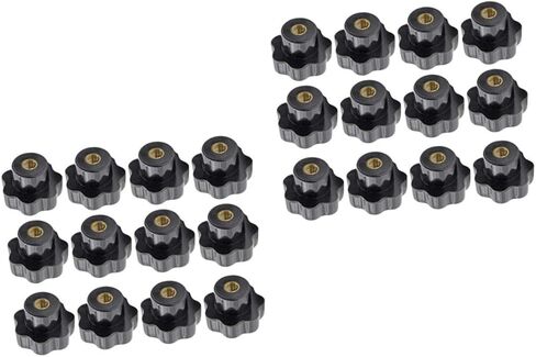 pretyzoom 2sets knured knobs مقابض سداسية البرقوق المكسرات لمقابض المسمار غير اللامع سوداء t-track thread accessories 12pcs*2 in Kuwait