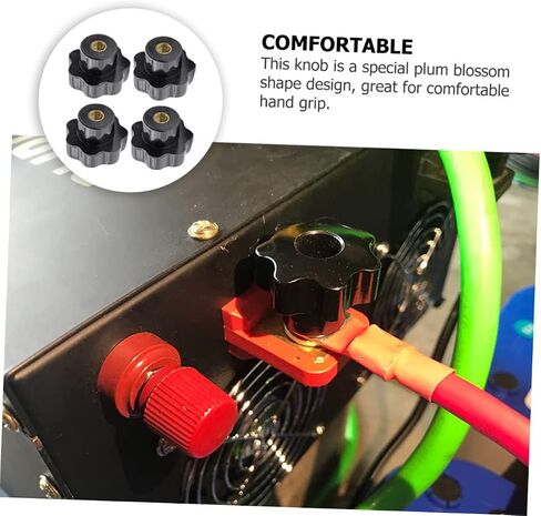 pretyzoom 2sets knured knobs مقابض سداسية البرقوق المكسرات لمقابض المسمار غير اللامع سوداء t-track thread accessories 12pcs*2 in Kuwait
