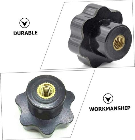 pretyzoom 2sets knured knobs مقابض سداسية البرقوق المكسرات لمقابض المسمار غير اللامع سوداء t-track thread accessories 12pcs*2 in Kuwait