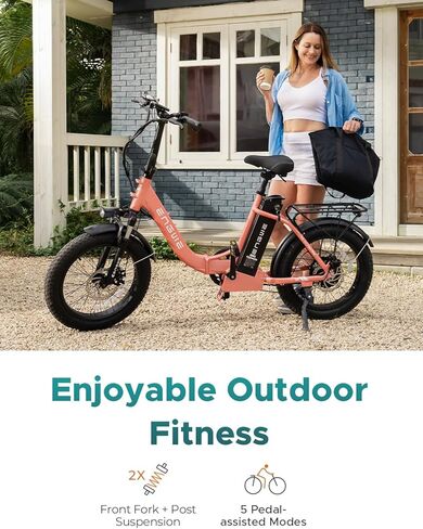 ENGWE 1125W Electric Bike for Adults, L20 2.0 20''×3.0" Fat Tire Electric Bicycle 52V 13Ah Removable Battery Max Range 68Miles & 28MPH for Urban Commuters, Dual Suspension in Saudi Arabia