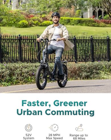 ENGWE 1125W Electric Bike for Adults, L20 2.0 20''×3.0" Fat Tire Electric Bicycle 52V 13Ah Removable Battery Max Range 68Miles & 28MPH for Urban Commuters, Dual Suspension in Saudi Arabia