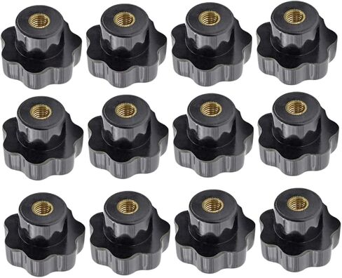 PRETYZOOM 2sets Knurled Clamping Knobs Hexagonal Plum Nuts for Screw Knobs Matte Black T-Track Handgrip Thread Accessories 12pcs*2 in Saudi Arabia