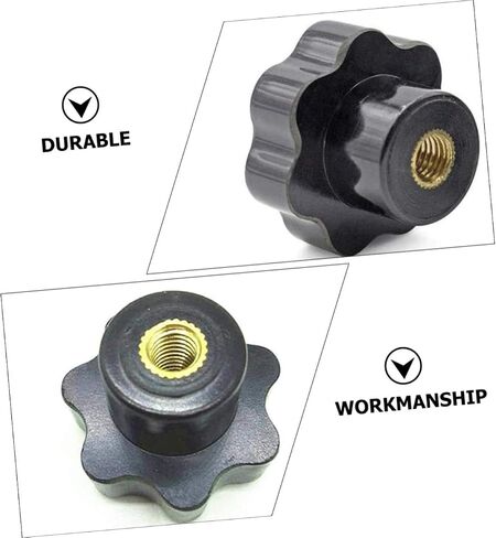 PRETYZOOM 2sets Knurled Clamping Knobs Hexagonal Plum Nuts for Screw Knobs Matte Black T-Track Handgrip Thread Accessories 12pcs*2 in Saudi Arabia