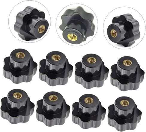PRETYZOOM 2sets Knurled Clamping Knobs Hexagonal Plum Nuts for Screw Knobs Matte Black T-Track Handgrip Thread Accessories 12pcs*2 in Saudi Arabia
