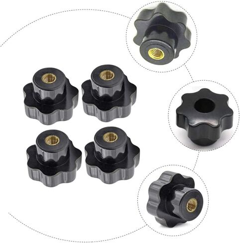 PRETYZOOM 2sets Knurled Clamping Knobs Hexagonal Plum Nuts for Screw Knobs Matte Black T-Track Handgrip Thread Accessories 12pcs*2 in Saudi Arabia