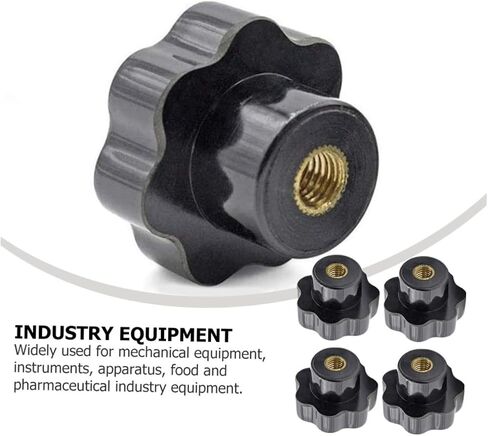 PRETYZOOM 2sets Knurled Clamping Knobs Hexagonal Plum Nuts for Screw Knobs Matte Black T-Track Handgrip Thread Accessories 12pcs*2 in Saudi Arabia