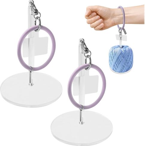 EHERDM 2Pcs Portable Wrist Yarn Holders for Travel Acrylic Wool Yarns Organizer Large and Small Sized Knitting Balls Storage Fashion Gifts for DIY Crocheting Lovers Purple in Saudi Arabia
