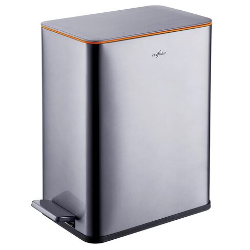 RedFactor Slim 2.6 Gallon Stainless Steel Pedal Trash Can with Soft Close Lid for Narrow Spaces – Wastebasket Bin with Removable Inner Bucket for Bathroom, Kitchen, Bedroom or Office (Copper) in Saudi Arabia