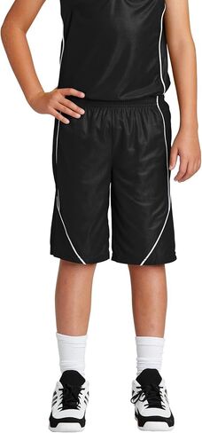 SPORT-TEK Boys' PosiCharge Mesh Reversible Spliced Short in Saudi Arabia