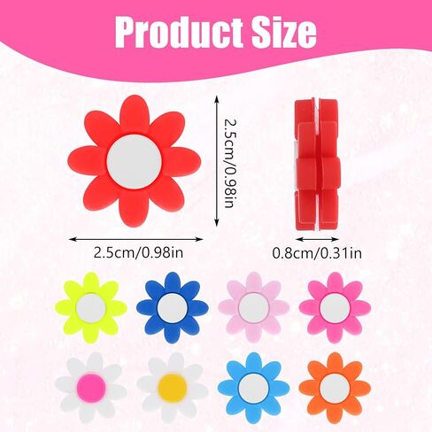 9pcs Tennis Dampener for Racket, Dampener Tennis Racquet, Flowers Shape Tennis Racket Dampener, Silicone Tennis Shock Absorber for Racket, Multicolor in Saudi Arabia