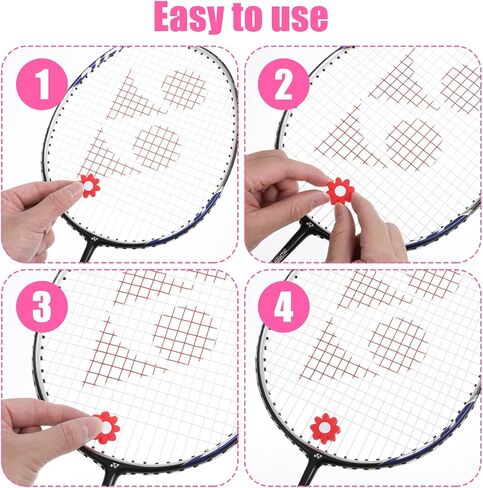 9pcs Tennis Dampener for Racket, Dampener Tennis Racquet, Flowers Shape Tennis Racket Dampener, Silicone Tennis Shock Absorber for Racket, Multicolor in Saudi Arabia