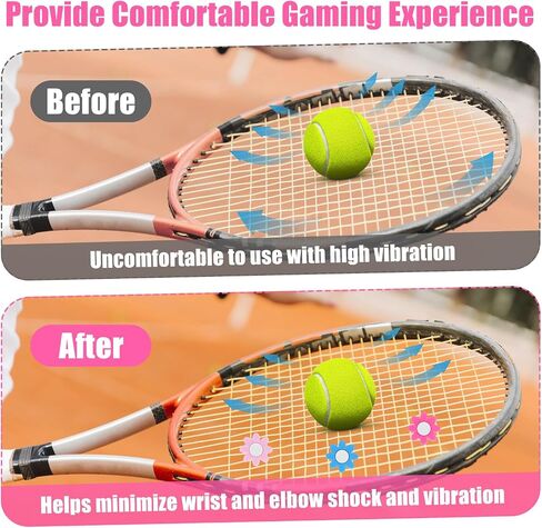 9pcs Tennis Dampener for Racket, Dampener Tennis Racquet, Flowers Shape Tennis Racket Dampener, Silicone Tennis Shock Absorber for Racket, Multicolor in Saudi Arabia