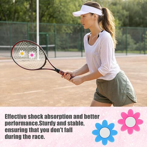 9pcs Tennis Dampener for Racket, Dampener Tennis Racquet, Flowers Shape Tennis Racket Dampener, Silicone Tennis Shock Absorber for Racket, Multicolor in Saudi Arabia