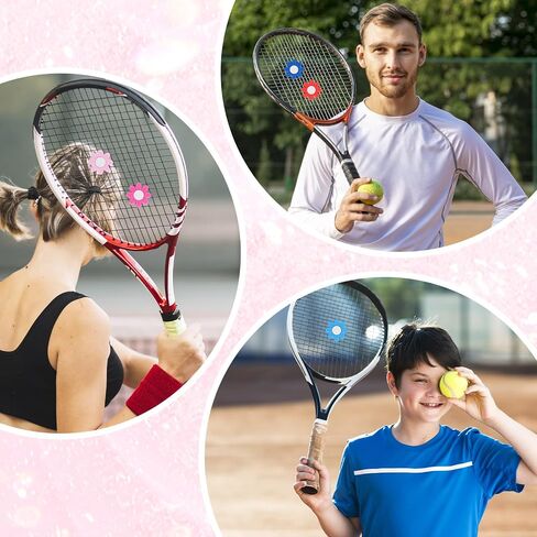 9pcs Tennis Dampener for Racket, Dampener Tennis Racquet, Flowers Shape Tennis Racket Dampener, Silicone Tennis Shock Absorber for Racket, Multicolor in Saudi Arabia