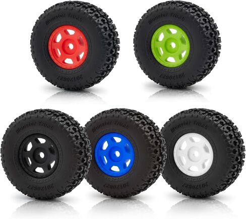 Rchubam 1/14 العجلات البلاستيكية والإطار 4pcs إطارات الأمامية/الخلفية وتوافق العجلة مع 1/14 Arrma Mojave Grom Parts (Red) in Saudi Arabia