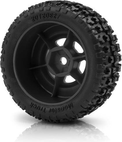Rchubam 1/14 العجلات البلاستيكية والإطار 4pcs إطارات الأمامية/الخلفية وتوافق العجلة مع 1/14 Arrma Mojave Grom Parts (Red) in Saudi Arabia
