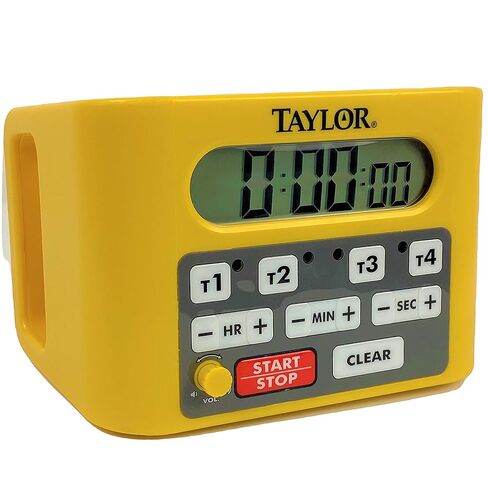 Taylor Precision 5839N Digital Timer, 4 Event Channel, 4.5' x 6.25', 10 -Hour for Commercial Kitchens, Yellow in Saudi Arabia