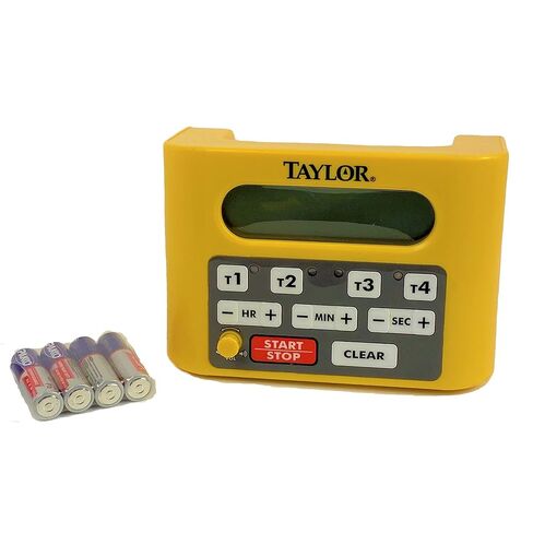 Taylor Precision 5839N Digital Timer, 4 Event Channel, 4.5' x 6.25', 10 -Hour for Commercial Kitchens, Yellow in Saudi Arabia