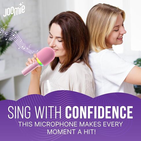 Joomie Kids Wireless Pink Karaoke Microphone - Fun Musical Toy with Pink Windscreen, Safe Design, Easy Controls, and Long Battery Life for Children's Parties, Playdates, and Imaginative Play in Saudi Arabia