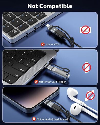 MoKo USB C to Lightning Adapter with 36W PD Fast Charging, Not for Audio/OTG, USB-C Female to Lightning Male Adapter for iPhone 14/13/12/11/iPad/iPod/AirPods, with Anti-Lost Loop, Black, 4 Pack in Saudi Arabia
