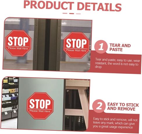 GLEAVI 10Pcs Social Safety Distance Floor Decals Eye Catching Stop Please Wait Here Signs for and Practical Warning Stickers to Maintain Distance in Saudi Arabia