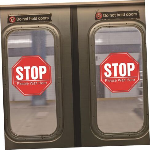 GLEAVI 10Pcs Social Safety Distance Floor Decals Eye Catching Stop Please Wait Here Signs for and Practical Warning Stickers to Maintain Distance in Saudi Arabia