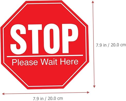 GLEAVI 10Pcs Social Safety Distance Floor Decals Eye Catching Stop Please Wait Here Signs for and Practical Warning Stickers to Maintain Distance in Saudi Arabia