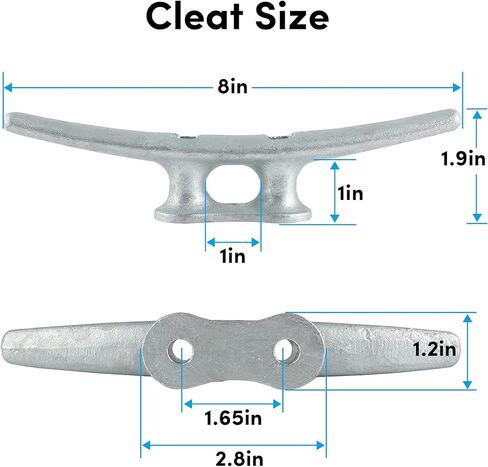 Dock Cleats 4/6/8/10 inch (4 Sizes), Boat Cleats with Hardware, Boat Dock Cleats Rope Cleats, Ideal for Boat Deck Yacht Kayak Dock or Home Decoration（2, 5, 4, 6,10 Pack in Kuwait