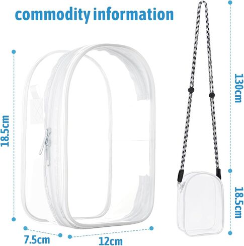 Clear Figure Display Bag with Keychain for Doll, Positive Doll Storage Bag, Pouch Keychain Charms for Collectibles (with Zipper- Waterproof) Building Block Storage Bag,8.2 * 4.6 inch in Saudi Arabia