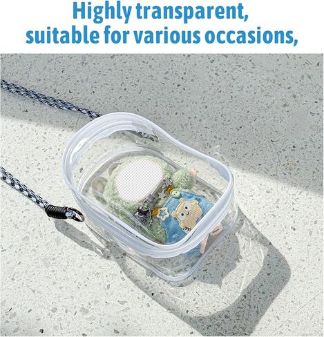 Clear Figure Display Bag with Keychain for Doll, Positive Doll Storage Bag, Pouch Keychain Charms for Collectibles (with Zipper- Waterproof) Building Block Storage Bag,8.2 * 4.6 inch in Saudi Arabia