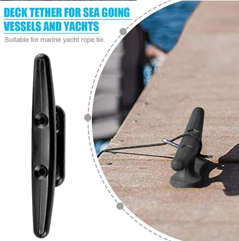Marine Dock Cleats, 4-8 inch Black Nylon Boat Rope Cleats with Mounting Hardware, Pack of 4 in Saudi Arabia