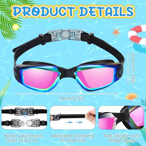 Flutesan 3 Pack Swimming Goggles No Leaking Silicone Anti Fog Swim Glasses with Nose Clip Ear Plugs Adult Kids Pool, 3 Colors in Saudi Arabia
