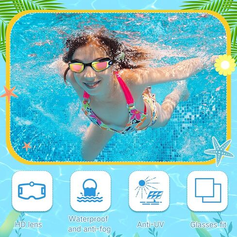 Flutesan 3 Pack Swimming Goggles No Leaking Silicone Anti Fog Swim Glasses with Nose Clip Ear Plugs Adult Kids Pool, 3 Colors in Saudi Arabia
