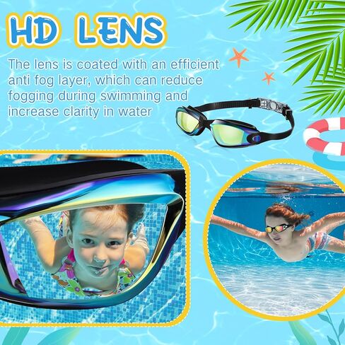 Flutesan 3 Pack Swimming Goggles No Leaking Silicone Anti Fog Swim Glasses with Nose Clip Ear Plugs Adult Kids Pool, 3 Colors in Saudi Arabia