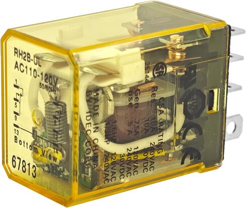 Rh2b-ulac110-120v 10a ترحيل الطاقة-8-دبوس 110/120VAC ، DPDT ، المكونات الإضافية ، محطات الشفرة ، مؤشر LED in Saudi Arabia