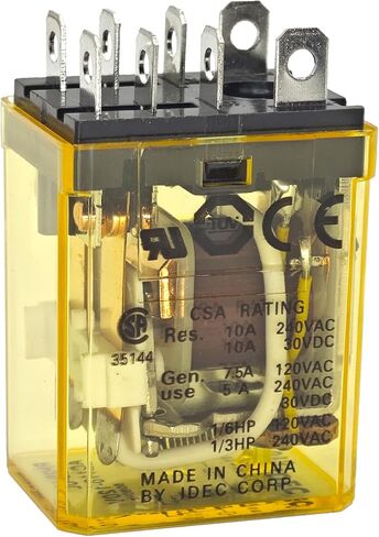 Rh2b-ulac110-120v 10a ترحيل الطاقة-8-دبوس 110/120VAC ، DPDT ، المكونات الإضافية ، محطات الشفرة ، مؤشر LED in Saudi Arabia