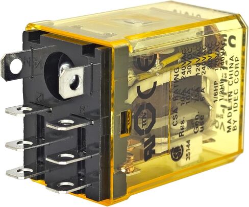 Rh2b-ulac110-120v 10a ترحيل الطاقة-8-دبوس 110/120VAC ، DPDT ، المكونات الإضافية ، محطات الشفرة ، مؤشر LED in Saudi Arabia